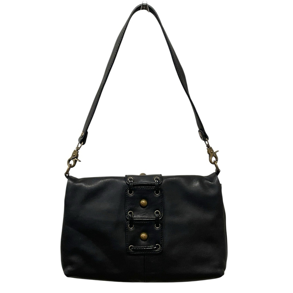 Donald J Pliner Womens Leather Bag Purse Shoulder Strap Brass Hardware Black - Picture 3 of 16